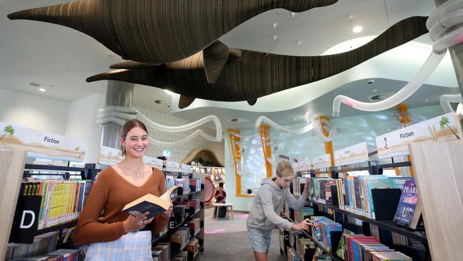 Luca Pole and Finnegan Pole in the new Ipswich Children's Library.