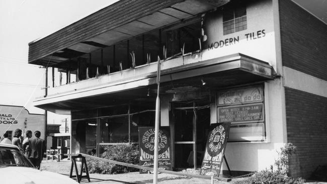 The Whiskey Au Go Go nightclub after the fire bombing.