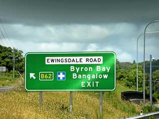 Pacific motorway signs to Bangalow and Lismore. Photo Marc Stapelberg / The Northern Star. Picture: Marc Stapelberg