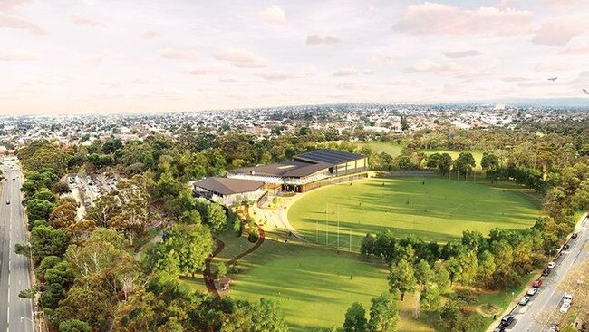 Aerial view of Adelaide Crows’ proposed North Adelaide headquarters