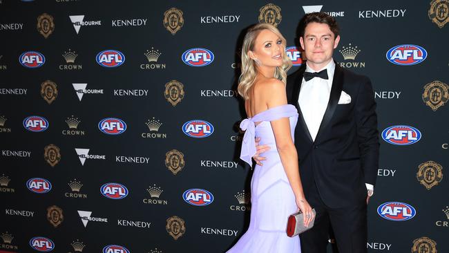 Brisbane Lachie Neale and wife Julie at the 2019 Brownlow Medal. Pic: Mark Stewart.