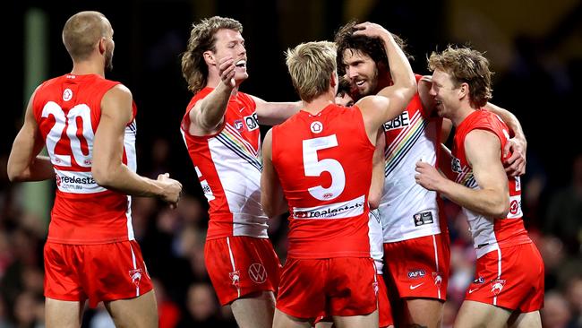 Tom Hickey has been embraced by his Sydney teammates since arriving at the club after the 2020 season. Picture: Getty Images