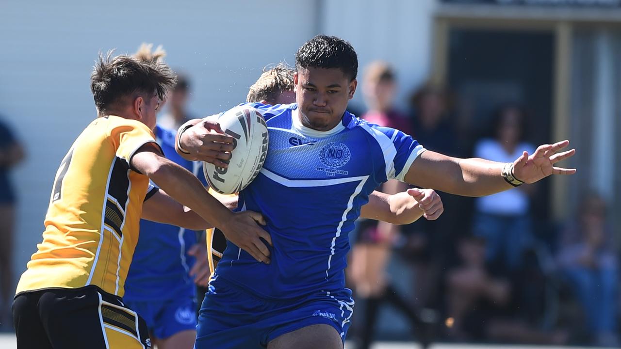 Boys Rugby League State Championship held at Northern Division, Brothers Leagues ground, Townsville. Northern v Capricornia 16-18 years game. Northern Kanye Pau'avase of Kirwan SHS.