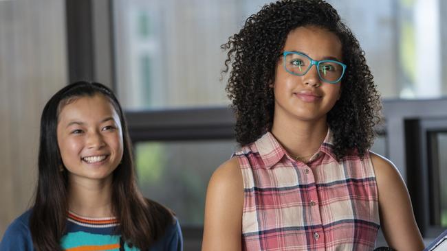 Gemma Chua-Tran (Jessica) and Sofia Wylie (Cory Bailey) in Back of the Net film by Brisbane director Louise Alston and Brisbane producer Steve Jaggi