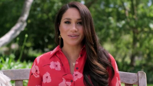 Meghan Markle in her pre-recorded message for Vax Live. Picture: YouTube/Global Citizen