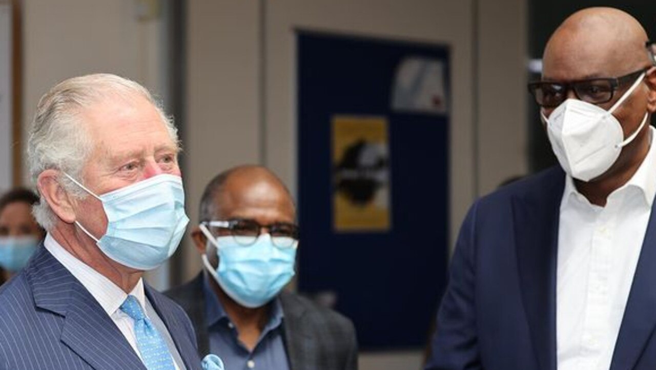 Prince Charles at the NHS vaccine pop-up today.