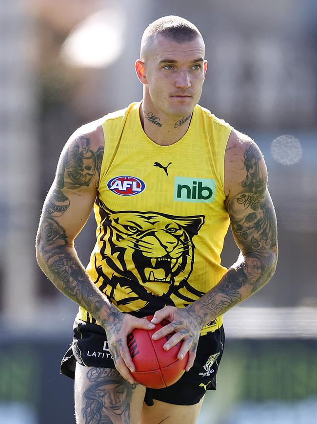 Dustin Martin has played as a pure midfielder in the pre-season. Picture: Michael Klein