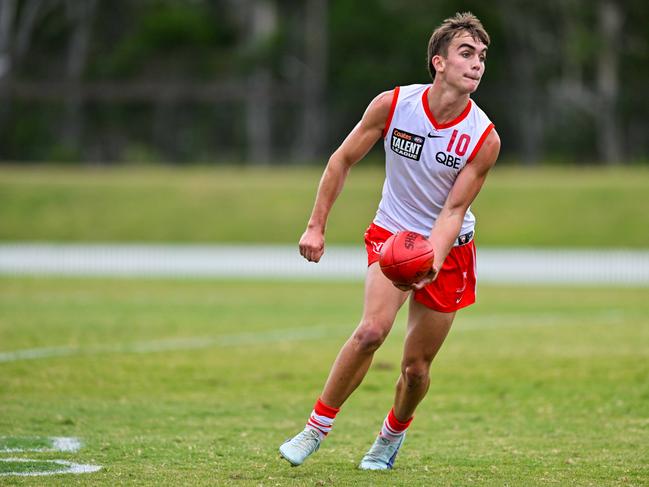 Swans young gun Lachlan Carmichael in action for the Academy side. Picture: Keith McInnes