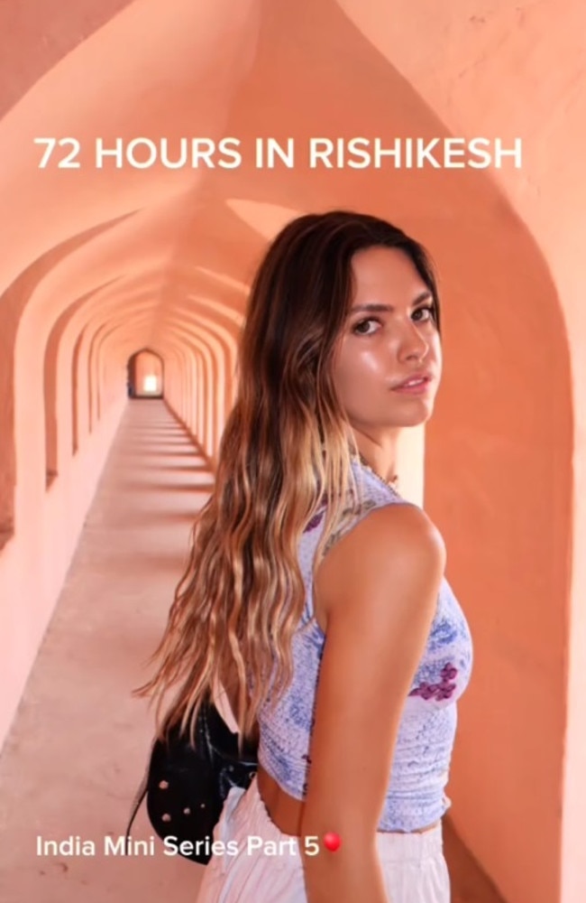 US influencer Tara Katims, 24, recently visited India where she shared content on her experiences. Picture: TikTok/tarkatims