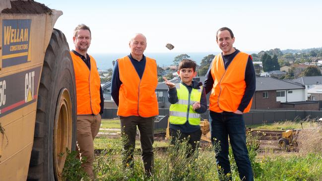 Bisinella Developments director Richard Bisinella (right) with three generations of the Bisinella family, including chief financial officer Steven O'Neill, managing director Lino Bisinella and Adam Bisinella.