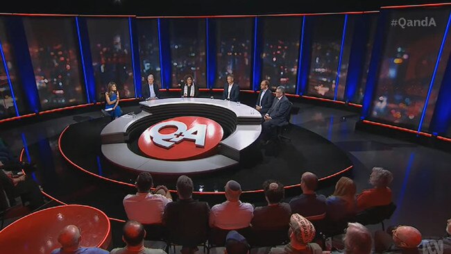 The panel on Monday's Q+A program. Picture: ABC / Supplied