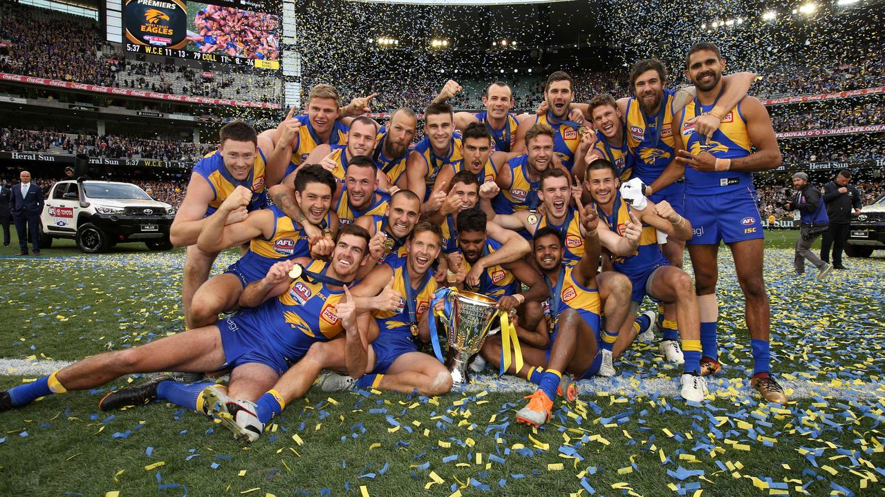 The West Coast Eagles have defated Collingwood to win the 2018 AFL preimiership Picture: Michael Klein