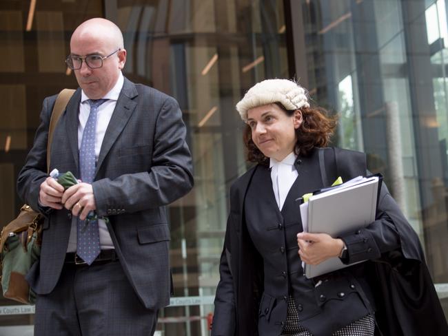 DAILY TELEGRAPH Monday, 29 November 2021A longtime production partner of The Chaser founder Julian Morrow pictured on the left exiting Supreme Court Sydney. Morrow is suing Nick Murray, his former business partner and owner of production company Cordell Jigsaw.Picture / Monique Harmer