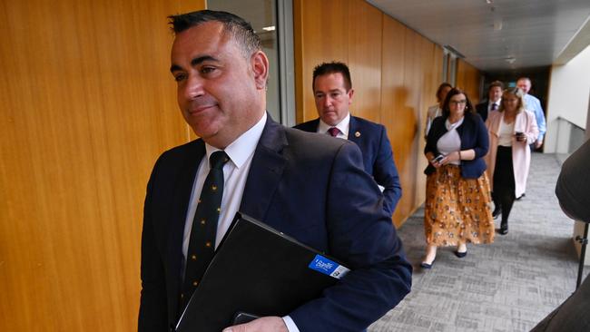 John Barilaro after the National Party meeting on Tuesday morning. Picture: Nick Moir