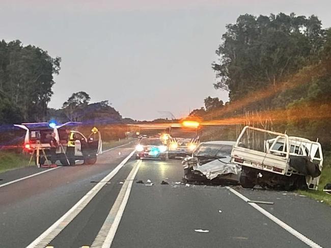 The scene of a  crash on the Sunshine Motorway near Coolum on Saturday, October 19.