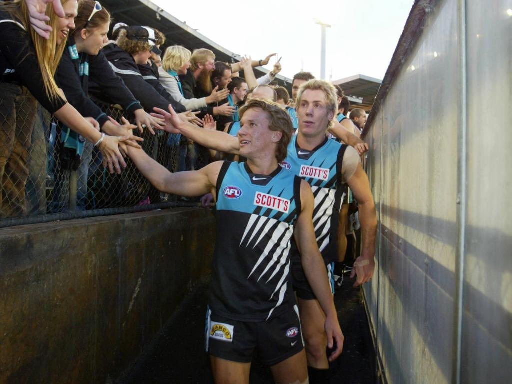 Eckermann following a Port win in his debut game in 2005.