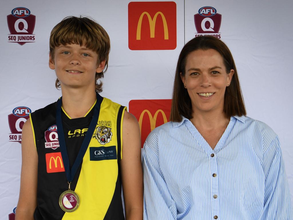 Jaxson Osborn of Redcliffe won the best on ground award for the Under 13 Mixed Div 7 in the SEQJ competition. Picture: Supplied