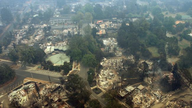 The main street of Marysville after Black Saturday. Picture: Mark Smith 