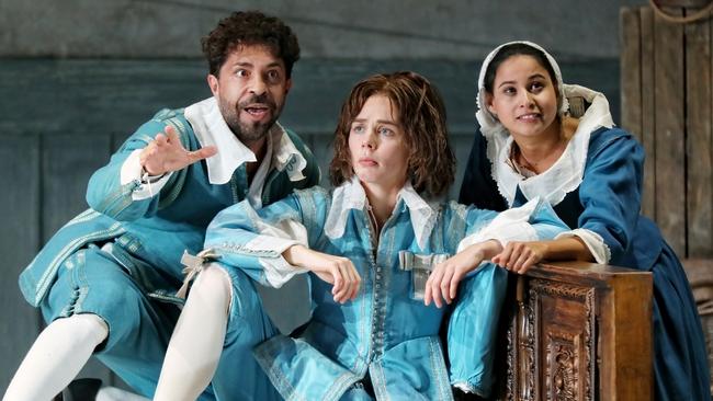 Paolo Bordogna, Anna Dowlsey and Stacey Alleaume in The Marriage of Figaro. Picture: Prudence Upton