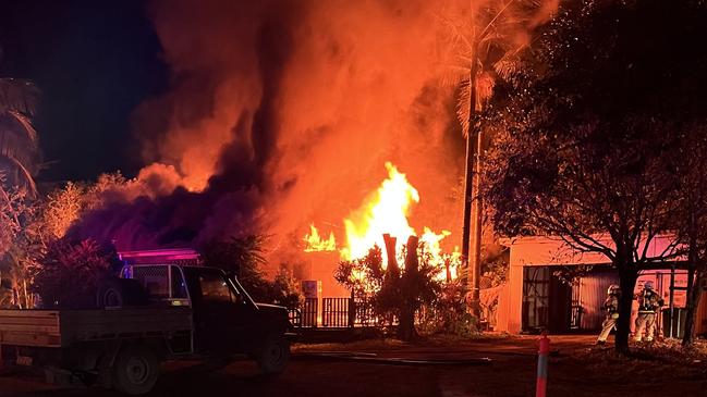 The house fire which claimed Mr Toms’ life. Photo Courtesy Paul Piccolo.