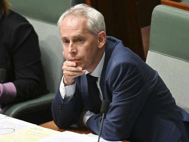 Immigration, Citizenship, Migrant Services and Multicultural Affairs Minister Andrew Giles during Question Time. Picture: Martin Ollman