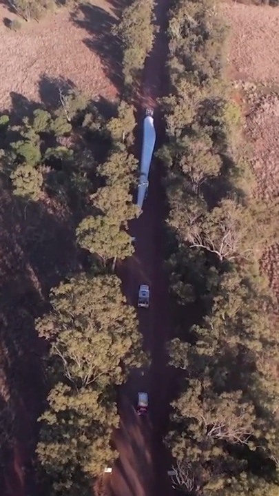 Wind farm turbine completes test run to Western Downs