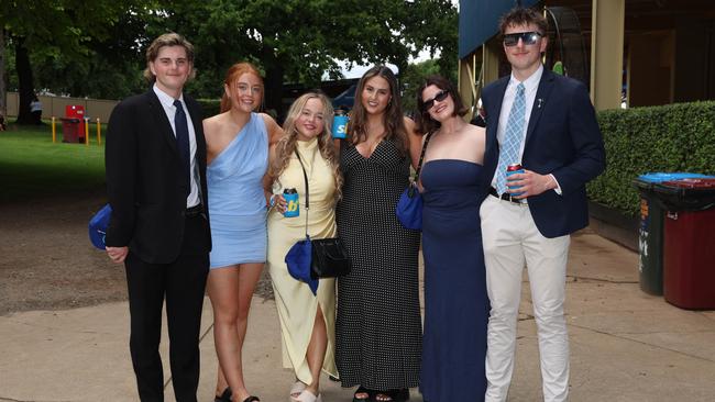 Wil Sidebottom, Emma White, Imogen Thorne, Tara X, Meghan Maher and Naz Reid attend the Ballarat Cup. Picture: Brendan Beckett