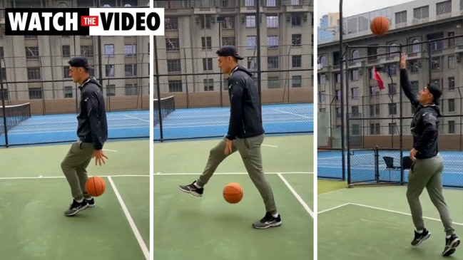 Bernard Tomic shows off his basketball skills