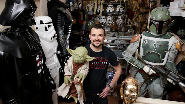 Mick "Fett" Pylak owns Australia’s largest collection of Star Wars merchandise, and in collecting circles he’s the stuff of legend. Pictures: Jonathan Ng