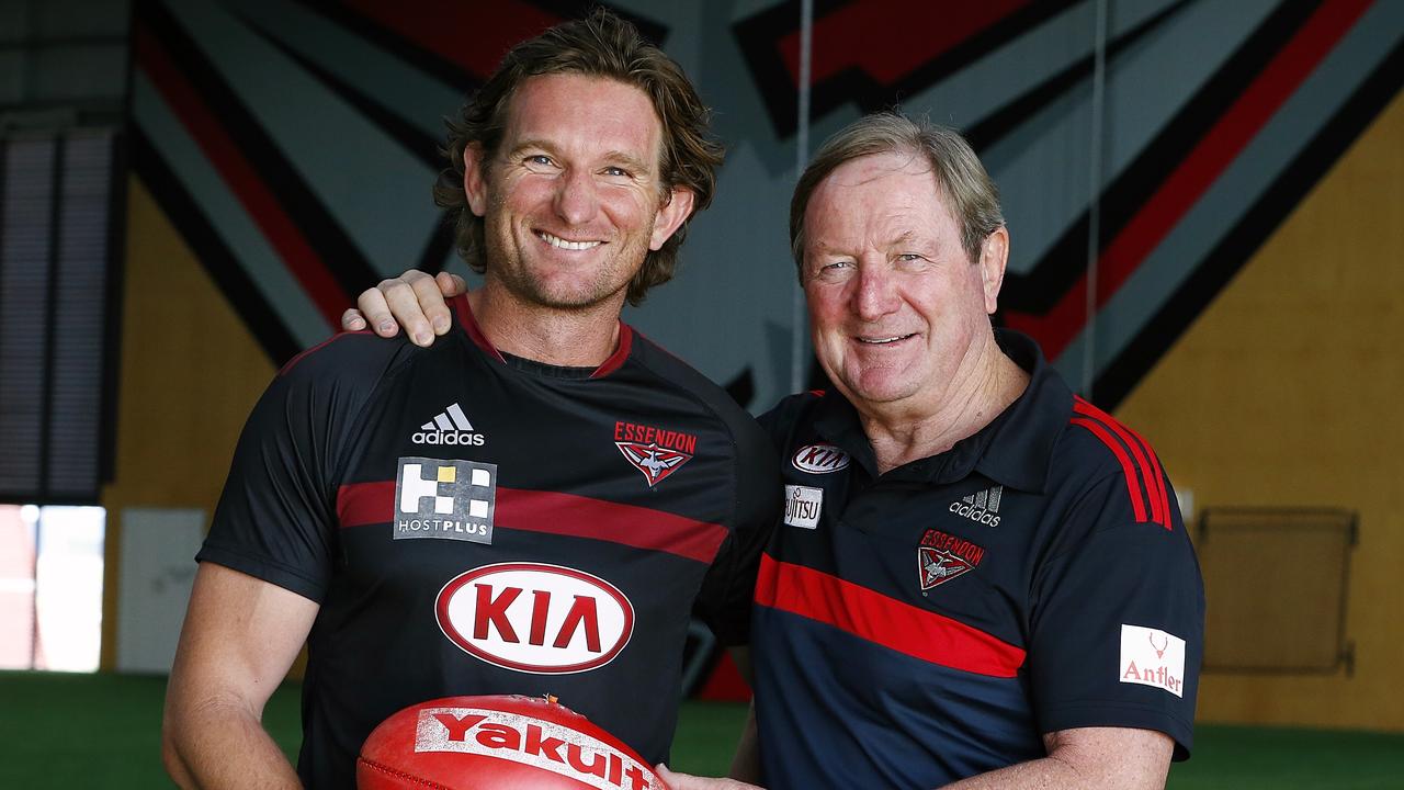 Kevin Sheedy says he’d be happy to welcome James Hird back to Essendon. Picture: Wayne Ludbey