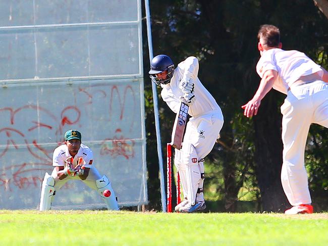 Kamsen Rajah (batting for Warringah). Weldon Oval - pics from day one of play - Warringah v Auburn.