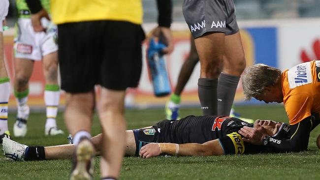 Soward copped a bad hit in his final season at Penrith.