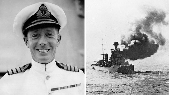 Then Captain of the HMAS Sydney, John Collins, and the Italian cruiser Bartolomeo Colleoni after it was attacked by HMAS Sydney in 1940.