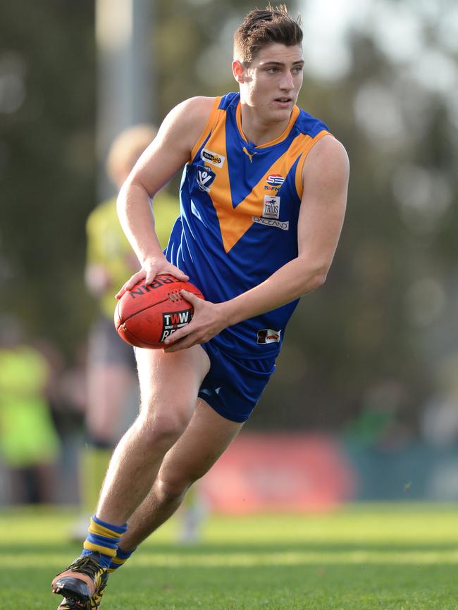 South East FNL: Cranbourne v Doveton at Casey Field. Cranbourne #57 Cameron Angus. Picture: AAP/ Chris Eastman