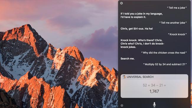 Siri on macOS Sierra displays on the right hand side