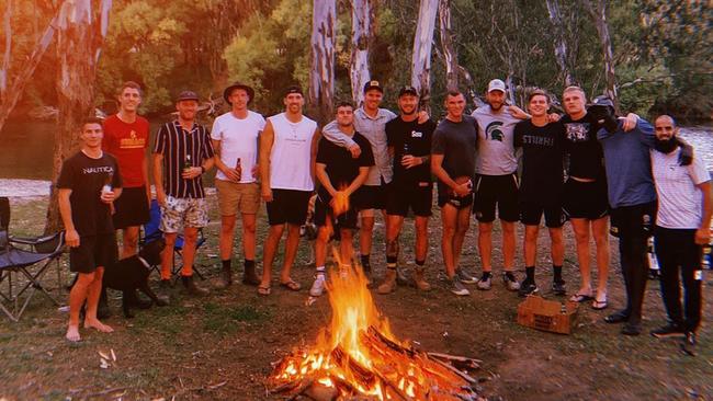 Richmond's defenders, including Nick Vlastuin, at “backs camp”. Picture: Instagram