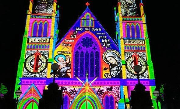 Photos of the Lights of Christmas display at the Rockhampton St Jospeh's Cathedral. Picture: Matthew Standing