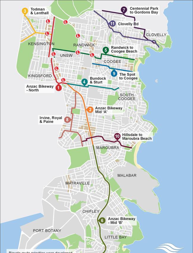 Map of Randwick’s 11-point plan.