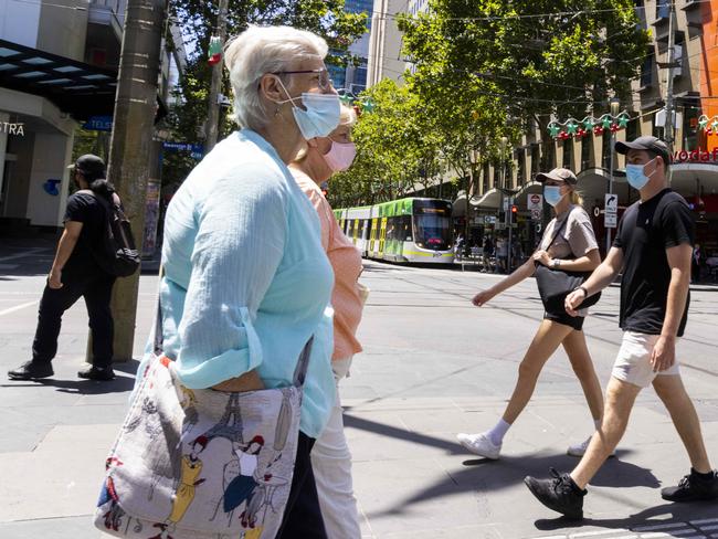 Victorians have mostly been wearing cloth masks since the start of the pandemic. Picture: NCA NewsWire / Wayne Taylor