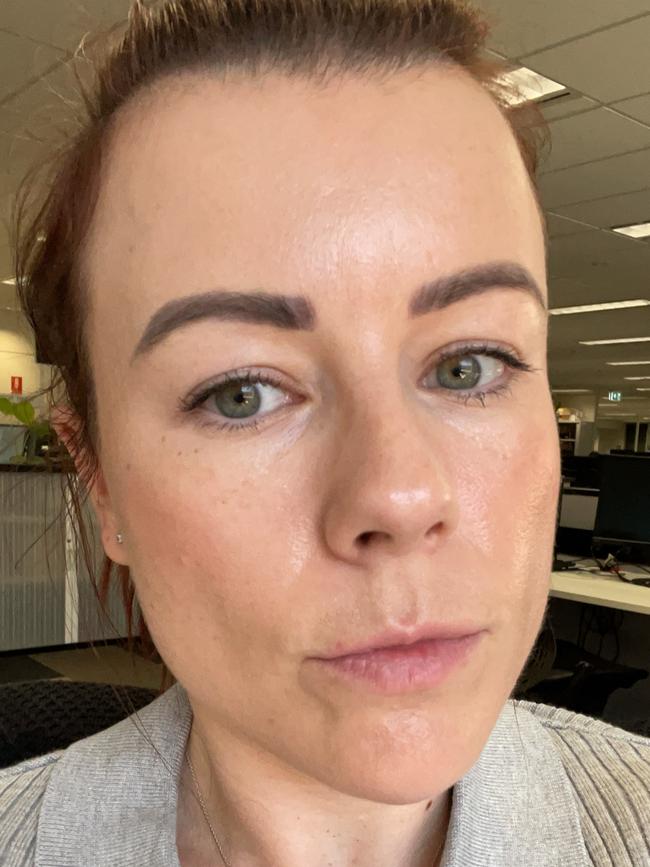 My brows using the $5 product at the start of the day. Picture: news.com.au