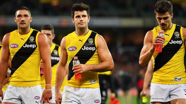 The Tiges struggled on the field, but captain Trent Cotchin is going nicely off it, one off the pace in the Herald Sun AFL tipping competition. Picture: Getty Images