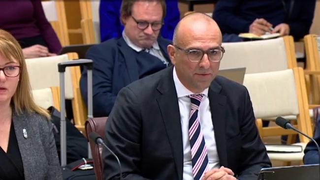 EY chief executive David Larocca appearing before the Senate, Finance and Public Administration References Committee.