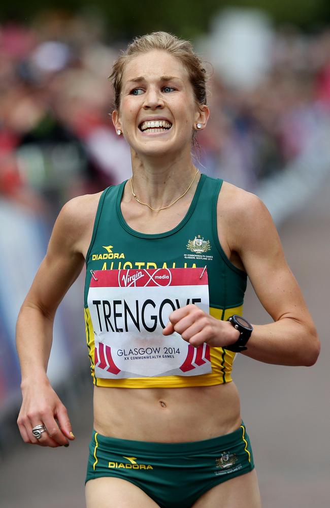 Jess Trengove wins bronze in the marathon at the 2014 Glasgow Commonwealth Games. Picture: Adam Head