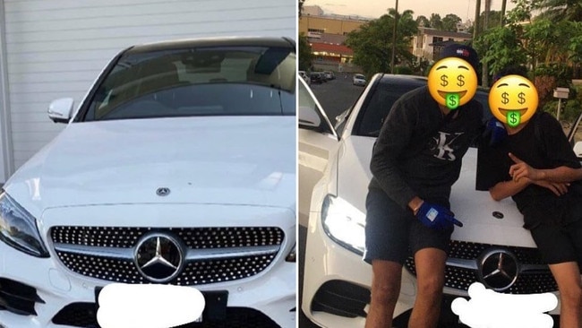 A notorious Brisbane gang is taking credit for the theft of Charlie Cameron's car. Picture: supplied