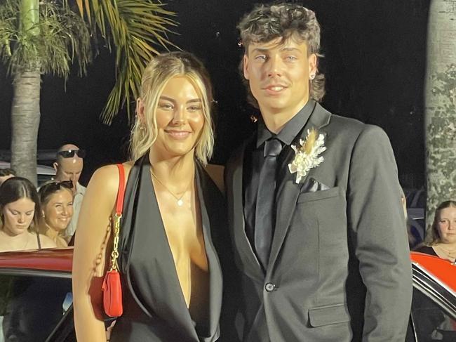 Students on the red carpet of the 2023 Xavier College School Formal at the Hervey Bay Boat Club