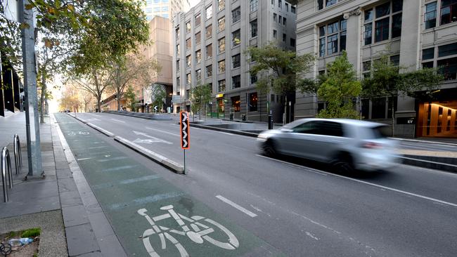 A row over bike lane expansion is looming at Town Hall. Picture: Andrew Henshaw