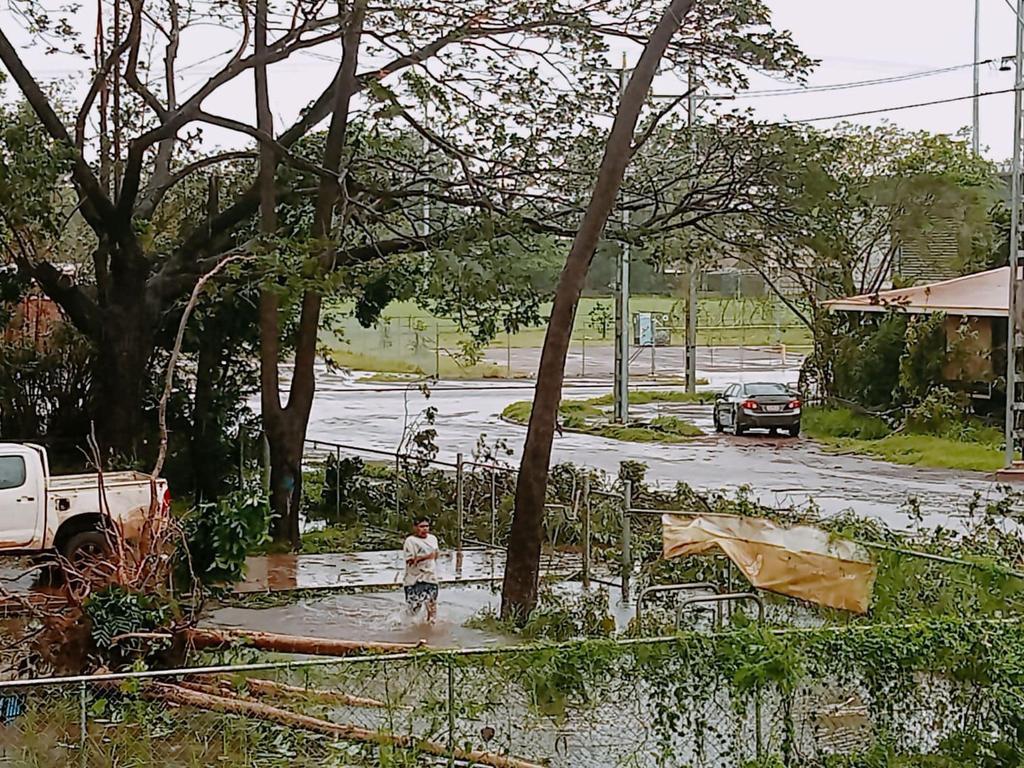 Tropical Cyclone Megan is wreaking havoc in the Angurugu community, Groote Eylandt. Picture: Arirrki Aboriginal Corporation