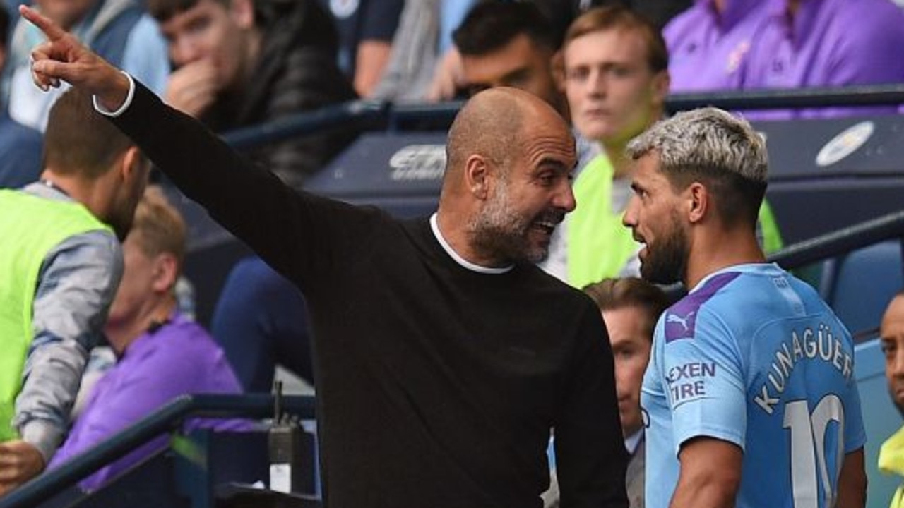 Pep Guardiola and Sergio Aguero were involved in a touchline bust-up