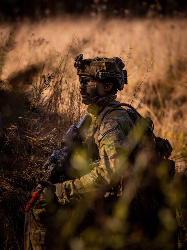 An Australian army soldier from the 3rd Battalion, Royal Australian Regiment, provides security during a patrol prior to a section attack during the 2022 Duke of Gloucester Cup in Singleton. *** Local Caption *** Australian Army infantry soldiers from across Australia tested their core skills for the prestigious Duke of Gloucester Cup at the School of Infantry, near Singleton in NSW, July 31 - August 5 2022. The Duke of Gloucester Cup is the Armyâ€™s premier military skills competition, pitting the best Royal Australian Corps of Infantry rifle sections from each unit against one another through a series of challenging activities that test their core infantry skills, including marksmanship, tactics, teamwork and fitness. Along with the Duke of Gloucester Cup, five other trophies are awarded: Sir Arthur MacDonald Trophy for best foundation war-fighting skills; Gurkha Trophy for best live-fire shooting; Royal Ulster Rifles Trophy for best falling plate shooting; OSCMAR Trophy for best battle endurance; and the DSM Roche CSC Memorial Cup for best individual soldier. The Duke of Gloucester Cup was created by Prince Henry, Duke of Gloucester, in 1946, while serving as the Governor-General of Australia.