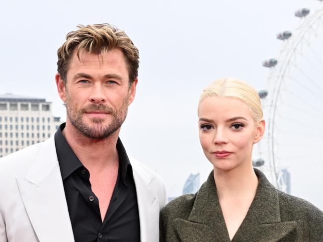 LONDON, ENGLAND - MAY 18: Chris Hemsworth and Anya Taylor-Joy attend the London photocall of "Furiosa: A Mad Max Saga" at Corinthia Hotel London on May 18, 2024 in London, England. (Photo by Jeff Spicer/Getty Images for Warner Bros. Pictures)